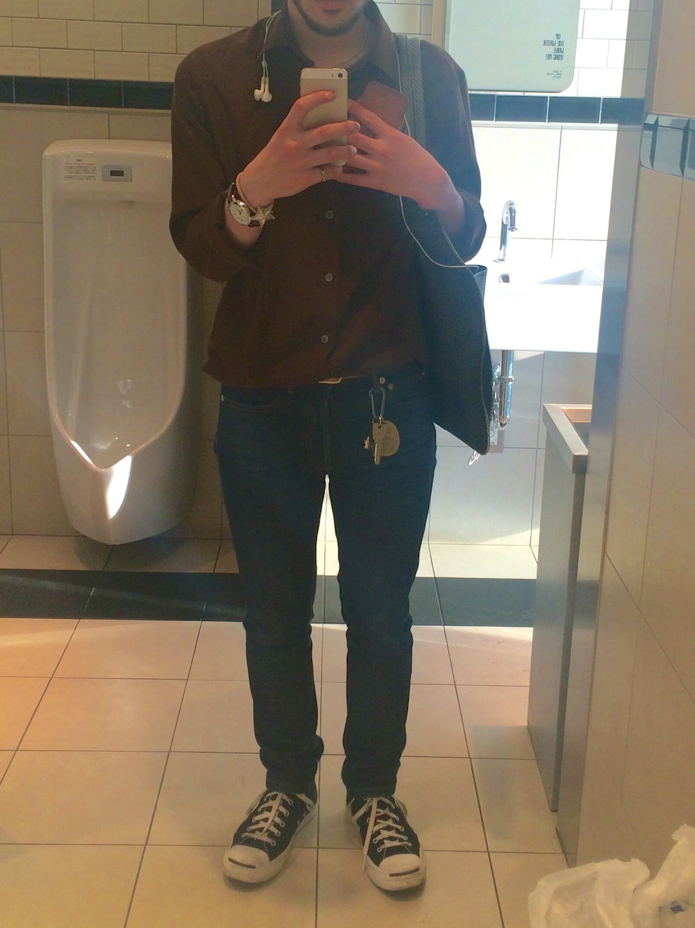 「Acne StudiosのAcne Studios Addle cotton-poplin shirt（シャツ/ブラウス、ホワイト系）」を使った、taaarumizuさん（メンズ・168cm）の春コーディネートの1枚目の写真