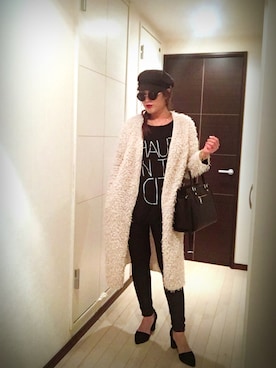 「アイテム（ベースメイク、パープル系）」を使った、miyakoさん（レディース・159cm）の秋コーディネート