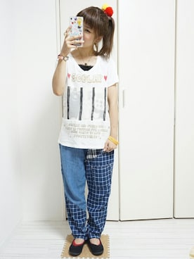 「present（プレゼント）のアイテム（ネックレス）」を使った、nao_mamekoさん（レディース・152cm）の夏コーディネート