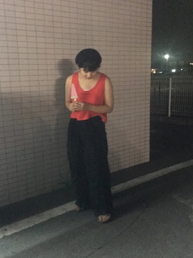 「シアタープロダクツ(THEATRE PRODUCTS)」｜「アイテム（ハンチング/ベレー帽）」を使った、yukaさん（レディース・148cm）の夏コーディネート