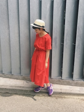 「SHEL’TTER（シェルター）のアイテム（アクセサリー）」を使った、yukaさん（レディース・148cm）の夏コーディネート