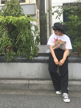 「SHEL’TTER（シェルター）のアイテム（アクセサリー）」を使った、yukaさん（レディース・148cm）の夏コーディネート