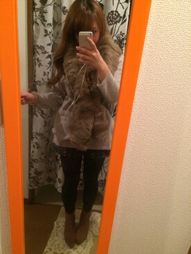 「ラビットファー」｜「アイテム（ブーツ）」を使った、ayapoonさん（レディース・152cm）の秋コーディネート