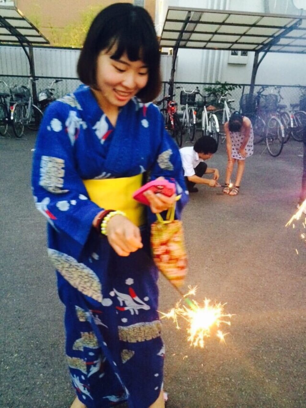 「浴衣、浴衣女子」｜「浴衣のアイテム（その他、ブルー系）」を使った、ファン💡さん（レディース・163cm）の夏コーディネートの1枚目の写真