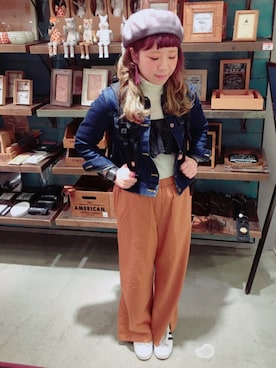 「ニコアンド」｜「アイテム（キャミソール）」を使った、まりっぺさん（レディース・152cm）の冬コーディネート