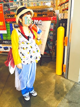 「I am I （アイアムアイ）のアイテム（帽子）」を使った、まりっぺさん（レディース・152cm）の夏コーディネート