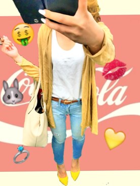 「黄色パンプス」｜chan.yuさん（レディース・158cm）の春コーディネート