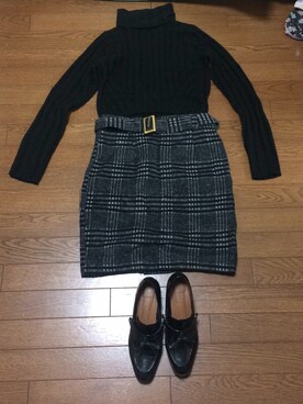 「黒ニット」｜HIKARI.Kさん（レディース・164cm）の秋コーディネート