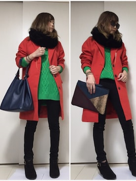 「earth music&ecology（アースミュージックアンドエコロジー）のアイテム（ネックウォーマー/スヌード、ブラック系）」を使った、はりねずみさん（レディース・160cm）の春コーディネート