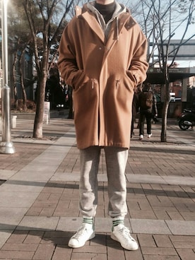 「OPENING CEREMONY（オープニングセレモニー）のアイテム（その他アウター）」を使った、민경빈さん（メンズ・181cm）の冬コーディネート