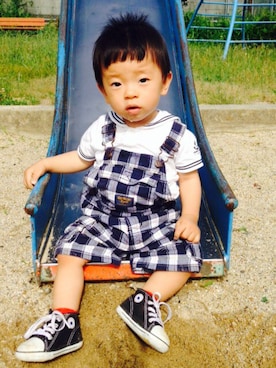 「OSHKOSH（オシュコシュ）のアイテム（つなぎ/オールインワン）」を使った、ʍi!!♡さん（レディース・152cm）の夏コーディネート