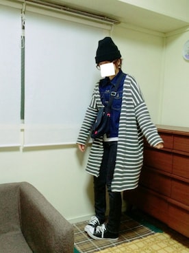 「DHOLIC（ディーホリック）のアイテム（その他アウター）」を使った、anさん（レディース・155cm）の冬コーディネート