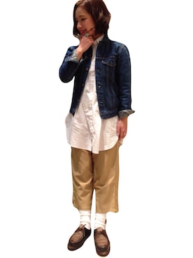 「Paraboot」｜「アイテム（デニムジャケット）」を使った、Misaki Taniiさん（レディース・156cm）の冬コーディネート