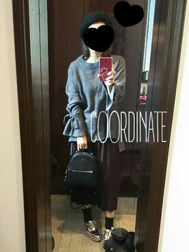 「シルバーシューズ」｜「アイテム（ハンチング/ベレー帽）」を使った、Jasmine♡さん（レディース・160cm）の秋コーディネート