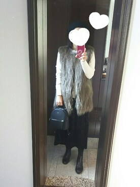「FENDI」｜「アイテム（その他アウター）」を使った、Jasmine♡さん（レディース・160cm）の冬コーディネート