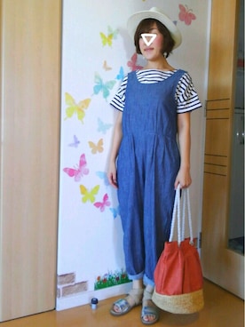 「AIGLE（エーグル）のアイテム（帽子）」を使った、mintoさん（レディース・155cm）の夏コーディネート