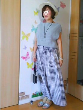 「FRAMeWORK（フレームワーク）のアイテム（ベスト）」を使った、mintoさん（レディース・155cm）の夏コーディネート