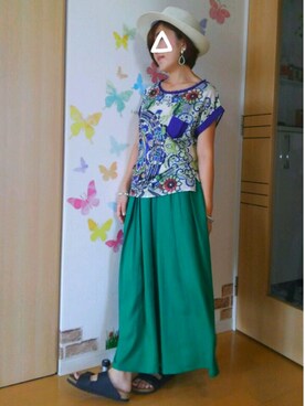 「Desigual（デシグアル）のアイテム（Tシャツ/カットソー）」を使った、mintoさん（レディース・155cm）の夏コーディネート
