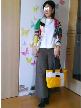 「Desigual（デシグアル）のアイテム（カーディガン/ボレロ）」を使った、mintoさん（レディース・155cm）の秋コーディネート