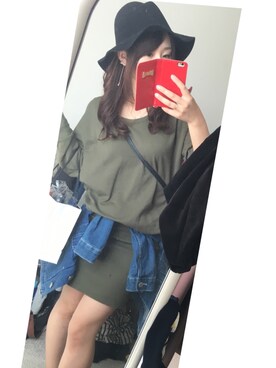 「OZOC（オゾック）のアイテム（ジャケット/アウター）」を使った、mi-taroooさん（レディース・160cm）の秋コーディネート