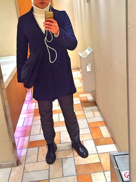 「綿パンツ」｜wataru_komo1121さん（メンズ・177cm）の冬コーディネート