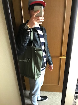 「JULIAN DAVID（ジュリアン デイヴィッド）のアイテム（帽子）」を使った、wataru_komo1121さん（メンズ・180cm）の春コーディネート