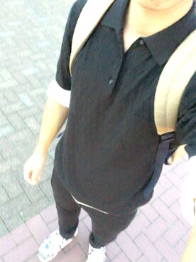 「GAP（ギャップ）のアイテム（バックパック/リュック）」を使った、　とまとさん（メンズ・170cm）の秋コーディネート