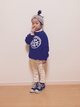 「スエット」｜りんちゃまんさん（キッズ・100cm）の秋コーディネート