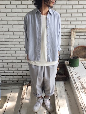 「ポケットＴシャツ」｜「アイテム（トップス）」を使った、eat_cameさん（メンズ・180cm）の夏コーディネート