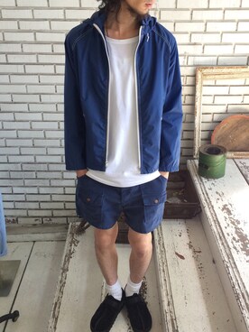 「膝上ショーツ」｜eat_cameさん（メンズ・180cm）の夏コーディネート