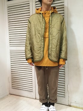 「リラックススタイル」｜「アイテム（ナイロンジャケット）」を使った、eat_cameさん（メンズ・180cm）の秋コーディネート