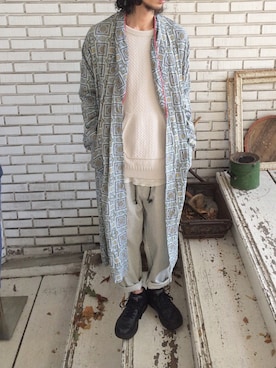 「パジャマ」｜「アイテム（ダウンジャケット/コート）」を使った、eat_cameさん（メンズ・180cm）の秋コーディネート