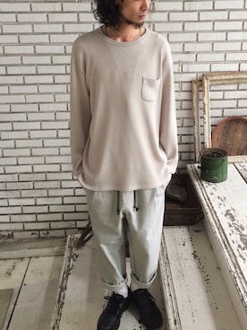 「n-s（ノース）のアイテム」を使った、eat_cameさん（メンズ・180cm）の秋コーディネート