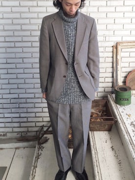 「アイテム（ドレスシューズ、ブラウン系）」を使った、eat_cameさん（メンズ・180cm）の秋コーディネート