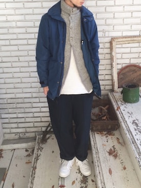 「リラックススタイル」｜「アイテム（ナイロンジャケット）」を使った、eat_cameさん（メンズ・180cm）の秋コーディネート