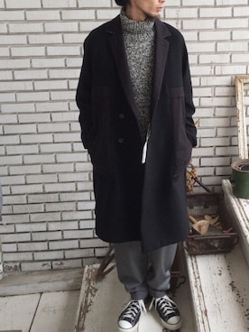 「n-s（ノース）のアイテム」を使った、eat_cameさん（メンズ・180cm）の冬コーディネート