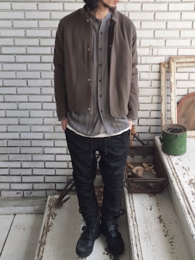 「n-s（ノース）のアイテム」を使った、eat_cameさん（メンズ・180cm）の冬コーディネート