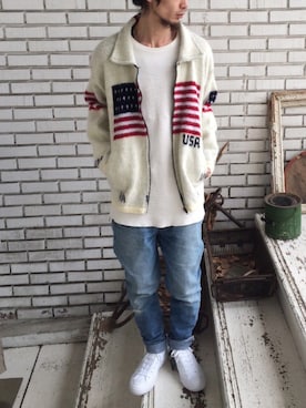 「星条旗」｜eat_cameさん（メンズ・180cm）の冬コーディネート