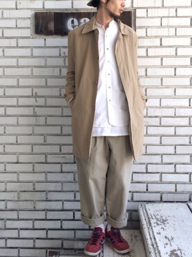 「Guess（ゲス）のアイテム（チノパンツ）」を使った、eat_cameさん（メンズ・180cm）の春コーディネート