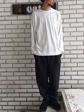 「ポケットＴシャツ」｜eat_cameさん（メンズ・180cm）の春コーディネート