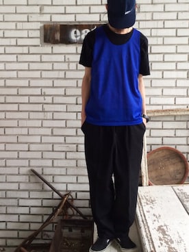「NIKE（ナイキ）のアイテム（帽子）」を使った、eat_cameさん（メンズ・180cm）の夏コーディネート