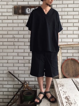 「ワイドショーツ」｜eat_cameさん（メンズ・180cm）の夏コーディネート