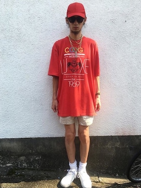 「COOGI（クージー）のアイテム」を使った、eat_cameさん（メンズ・180cm）の夏コーディネート