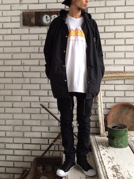 「STUSSY（ステューシー）のアイテム（ナイロンジャケット）」を使った、eat_cameさん（メンズ・180cm）の秋コーディネート