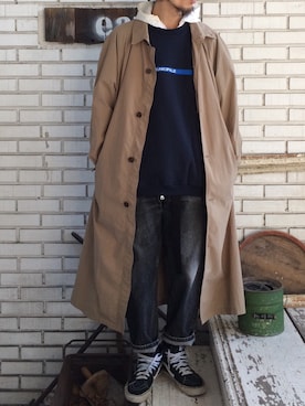 「アイテム（ナイロンジャケット、ホワイト系）」を使った、eat_cameさん（メンズ・180cm）の秋コーディネート