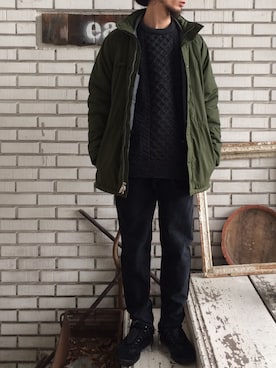 「Levis」｜「アイテム（ミリタリージャケット）」を使った、eat_cameさん（メンズ・180cm）の秋コーディネート