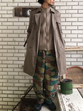 「patagonia」｜「アイテム（トレンチコート）」を使った、eat_cameさん（メンズ・180cm）の秋コーディネート