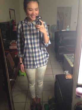 「Gozo（ゴソ）のアイテム（トップス）」を使った、EddieChenさん（レディース・163cm）の夏コーディネート