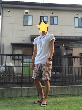 「N.HOOLYWOOD（N.ハリウッド）のアイテム（サンダル）」を使った、それもまた一興さん（メンズ・171cm）の夏コーディネート
