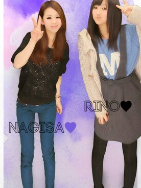 「Mニット（ニット/セーター、ブルー系）」を使った、☃ ひ ら き ん ぐ さん（レディース・160cm）の春コーディネート